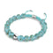 Bleu arctique | Argent | Bracelet macramé verre luciole