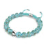 Bleu arctique | Argent | Bracelet macramé verre luciole