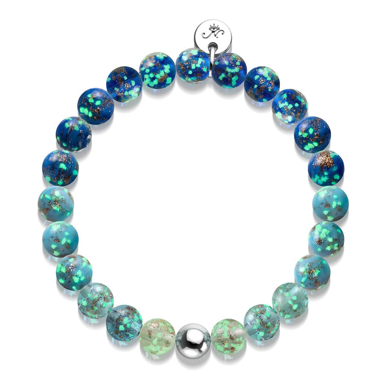 Blue Ombre | Argent sterling 925 | Bracelet en verre Firefly