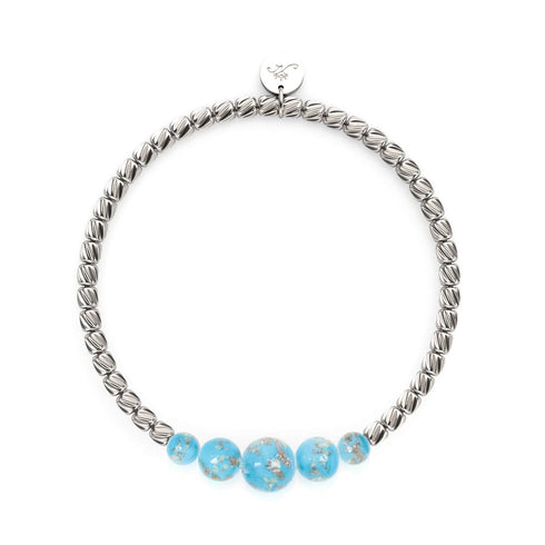 Céruléen | Argent | Bracelet Cascade de Verre Luciole