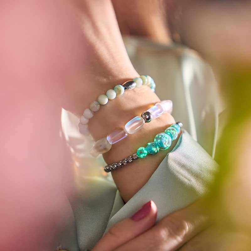 Céruléen | Argent | Bracelet Cascade de Verre Luciole