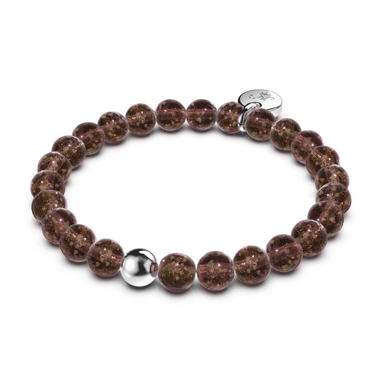 Chocolat | Argent sterling .925 | Bracelet Verre Luciole