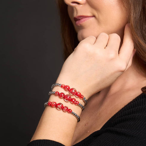 Pourpre | Argent | Bracelet Cascade de Verre Luciole