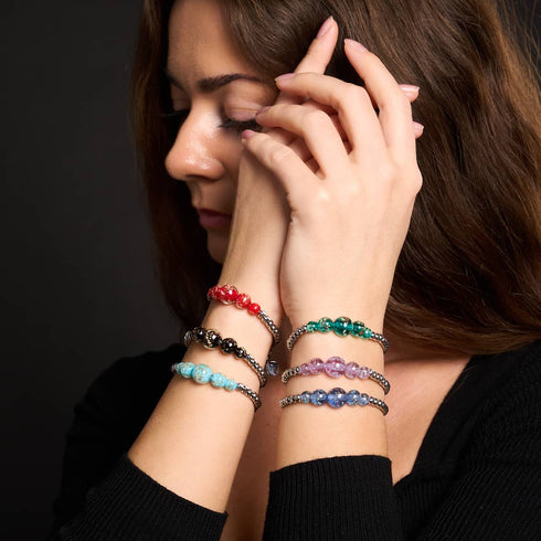 Pourpre | Argent | Bracelet Cascade de Verre Luciole