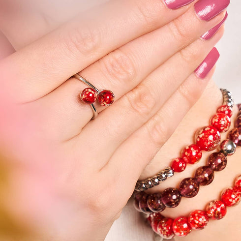 Pourpre | Argent | Bracelet Cascade de Verre Luciole
