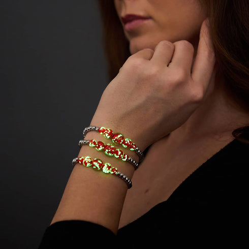 Pourpre | Argent | Bracelet Cascade de Verre Luciole