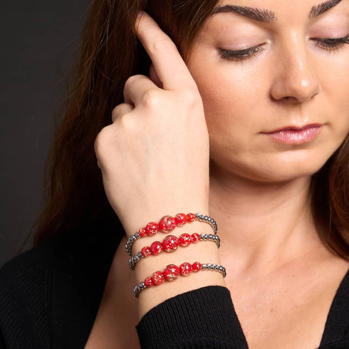 Pourpre | Argent | Bracelet Cascade de Verre Luciole