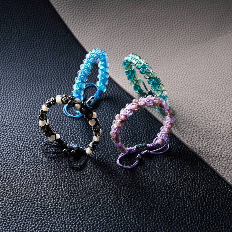 Glacier Indigo | Indigo x Bleu Arctique | Bracelet Verre Double Luciole