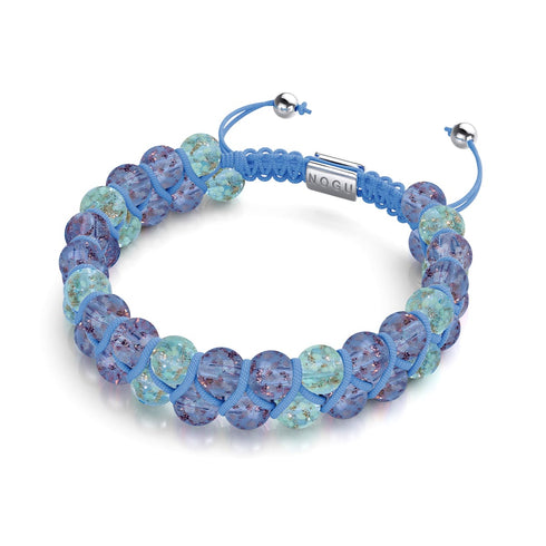 Glacier Indigo | Indigo x Bleu Arctique | Bracelet Verre Double Luciole