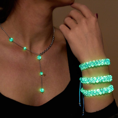 Glacier Indigo | Indigo x Bleu Arctique | Bracelet Verre Double Luciole