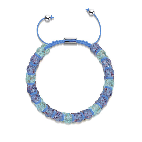 Glacier Indigo | Indigo x Bleu Arctique | Bracelet Verre Double Luciole