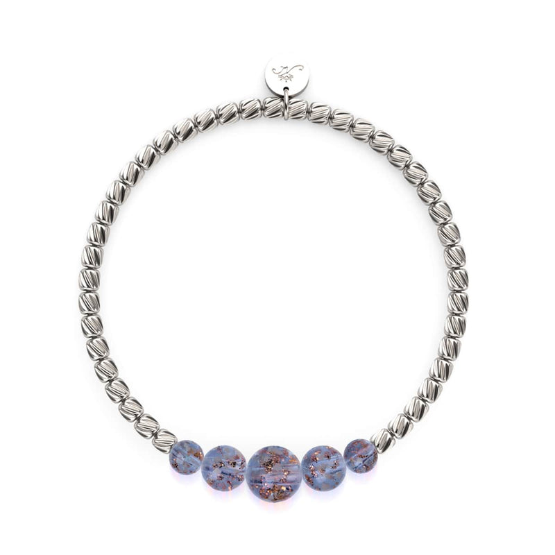 Indigo | Argent | Bracelet Cascade de Verre Luciole