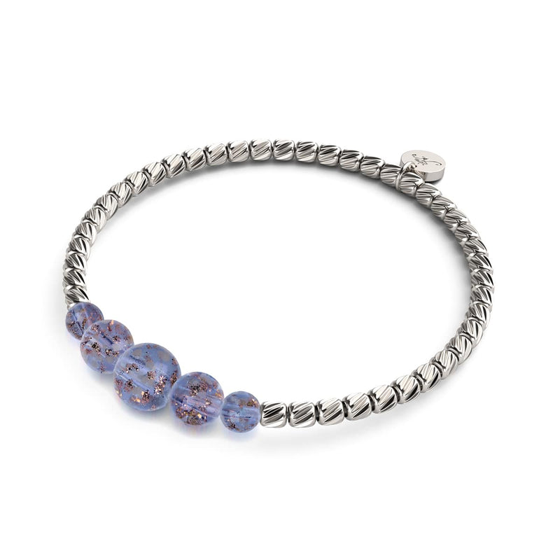 Indigo | Argent | Bracelet Cascade de Verre Luciole