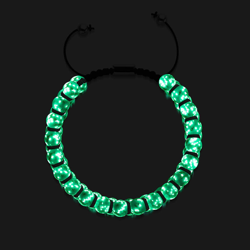 Dans les nuages | Céruléen x Ivoire | Bracelet Verre Double Luciole