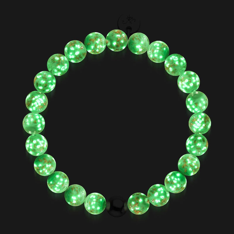 Kiwi | .925 Sterling Silver | Firefly Glass Bracelet