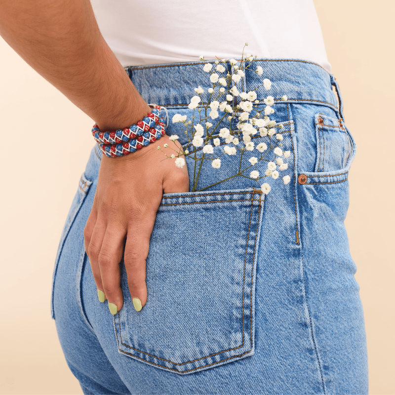 Terre du libre | Cobalt x Cramoisi | Bracelet Verre Double Luciole