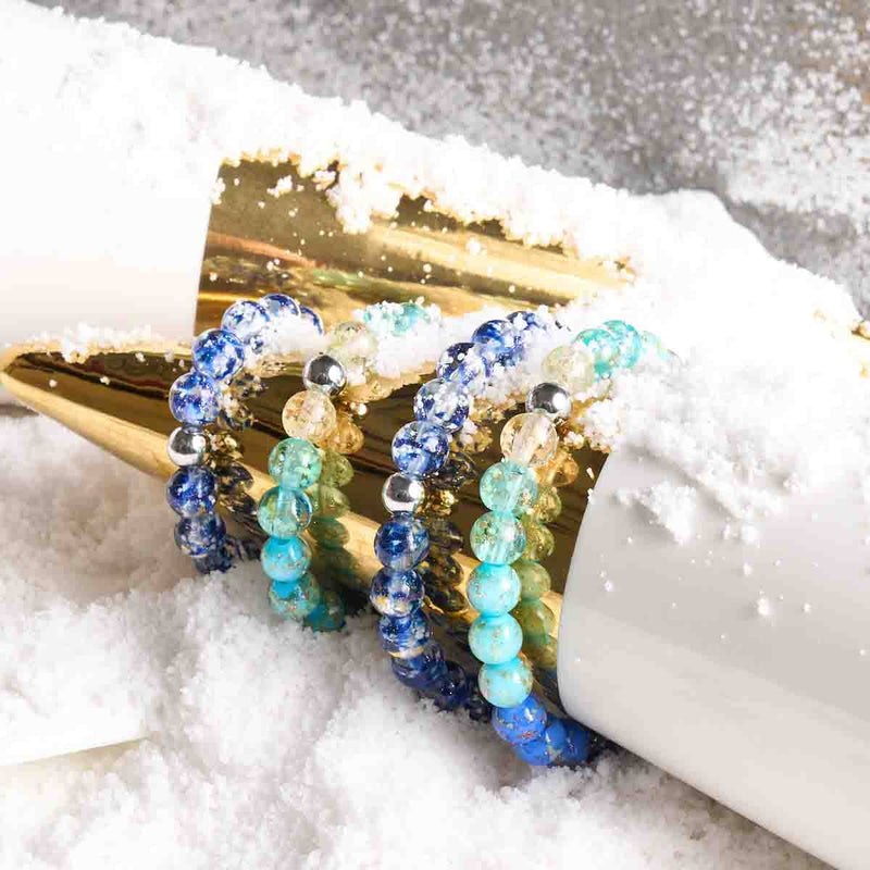 Lapis Flamme | Argent sterling .925 | Bracelet Verre Luciole