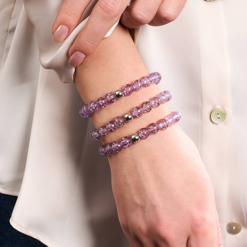 Lilas | Argent sterling .925 | Bracelet Verre Luciole