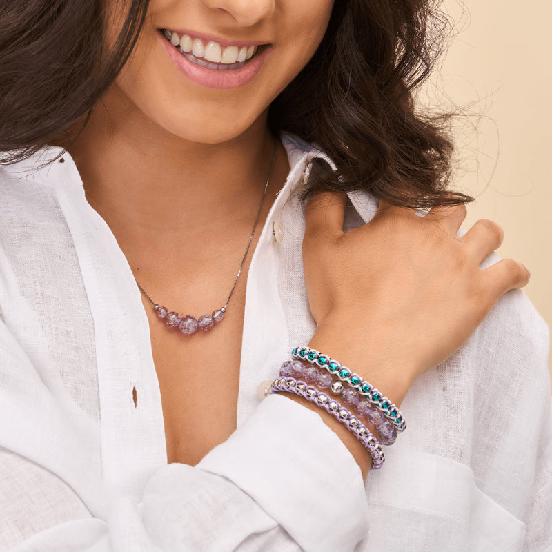 Lilas | Argent sterling .925 | Bracelet Verre Luciole