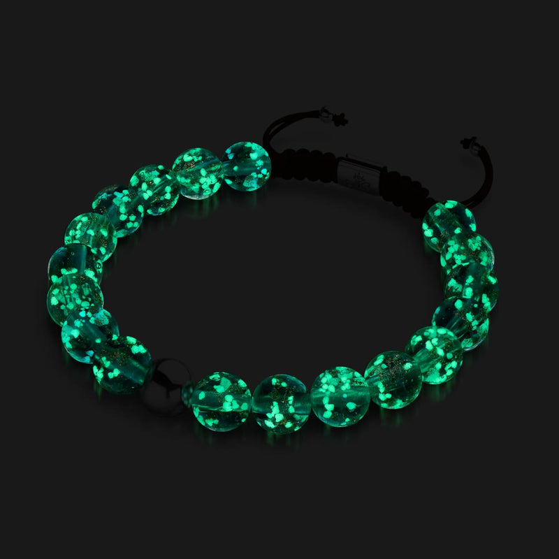 Merlot | Argent | Bracelet macramé verre luciole