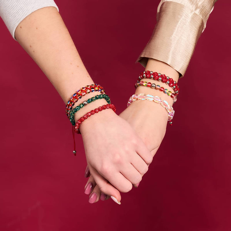 Mini verre luciole bleu sarcelle x bracelet fil rouge