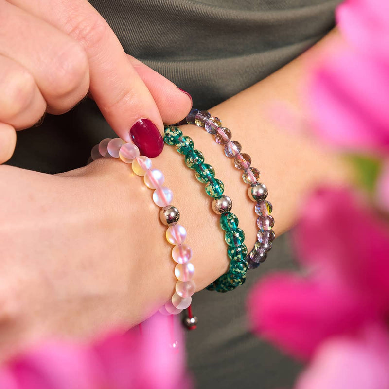 Mini verre luciole bleu sarcelle x bracelet fil rouge