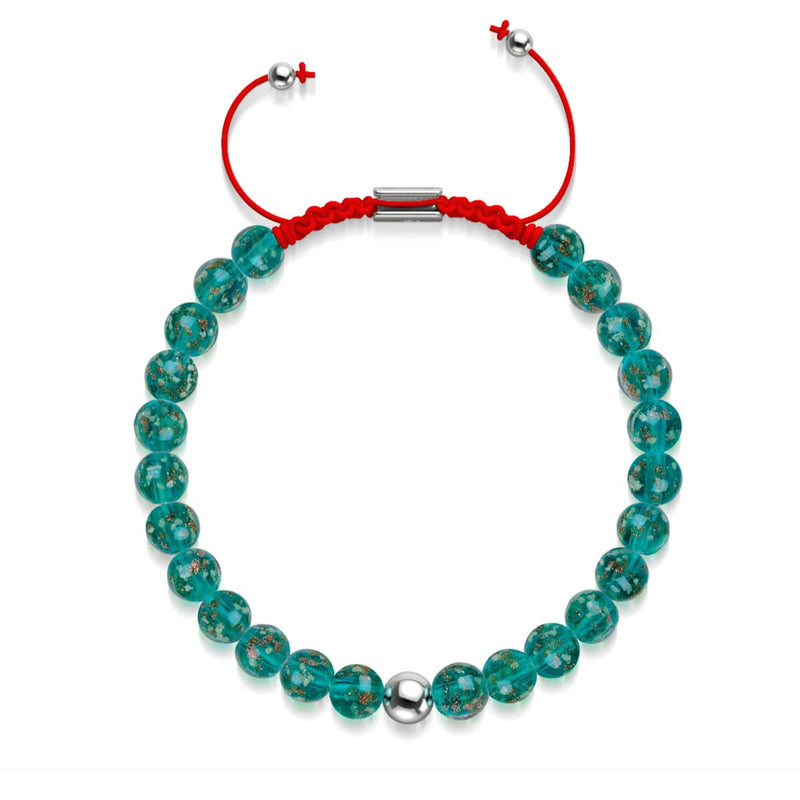 Mini verre luciole bleu sarcelle x bracelet fil rouge
