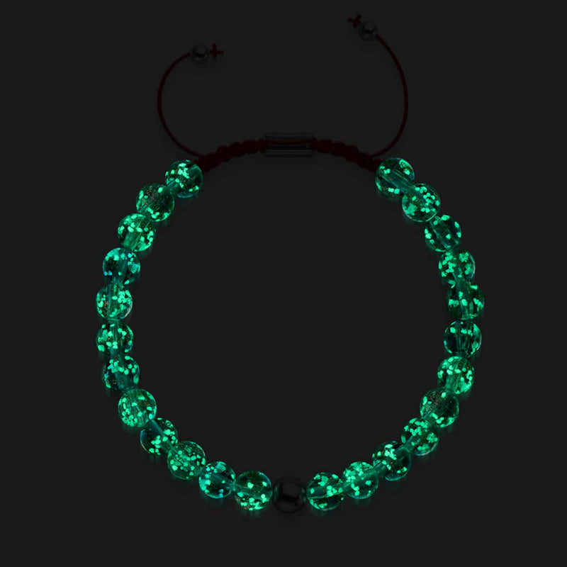 Mini verre luciole bleu sarcelle x bracelet fil rouge