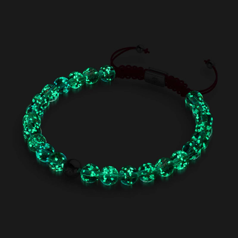 Mini verre luciole bleu sarcelle x bracelet fil rouge