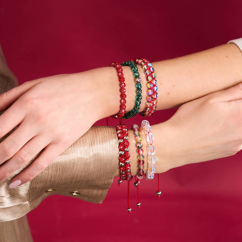 Mini verre luciole bleu sarcelle x bracelet fil rouge