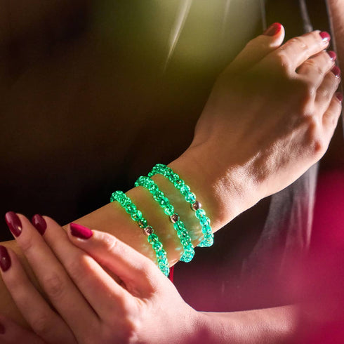 Mini verre luciole bleu sarcelle x bracelet fil rouge
