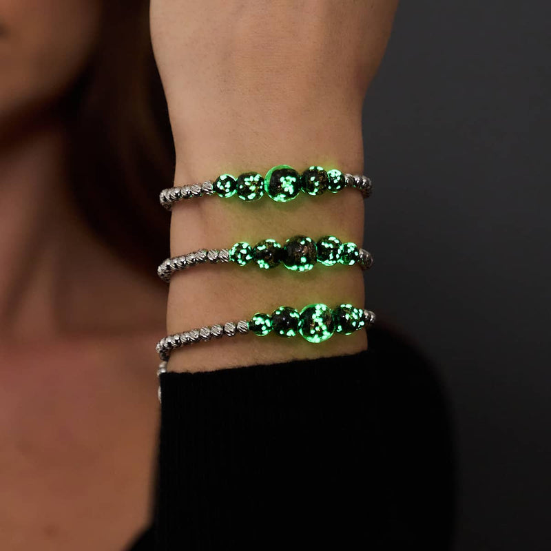 Obsidienne | Argent | Bracelet Cascade de Verre Luciole