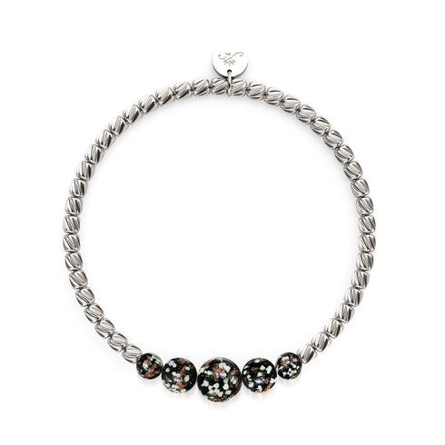 Obsidienne | Argent | Bracelet Cascade de Verre Luciole