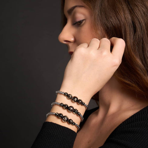 Obsidienne | Argent | Bracelet Cascade de Verre Luciole