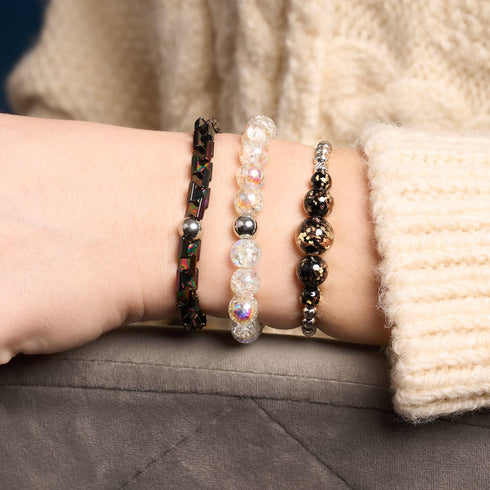 Obsidienne | Argent | Bracelet Cascade de Verre Luciole