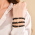 Obsidienne | Argent | Bracelet macramé verre luciole