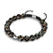 Obsidienne | Argent | Bracelet macramé verre luciole