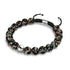 Obsidienne | Argent | Bracelet macramé verre luciole