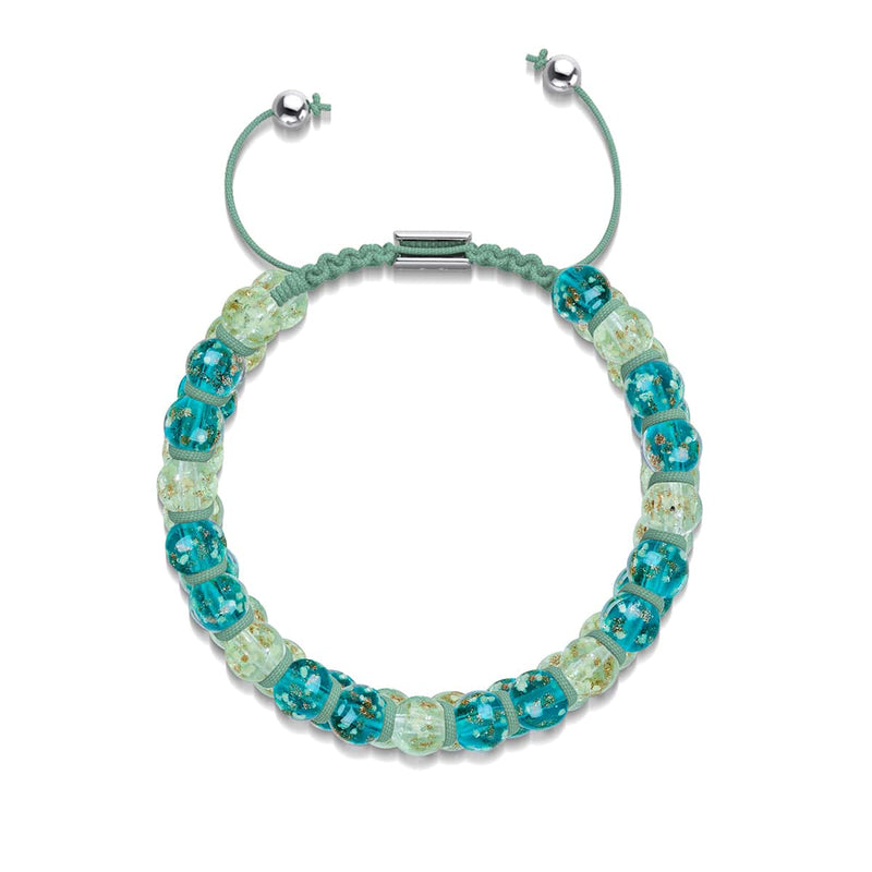 embruns océaniques | Sarcelle x Evergreen | Bracelet Verre Double Luciole