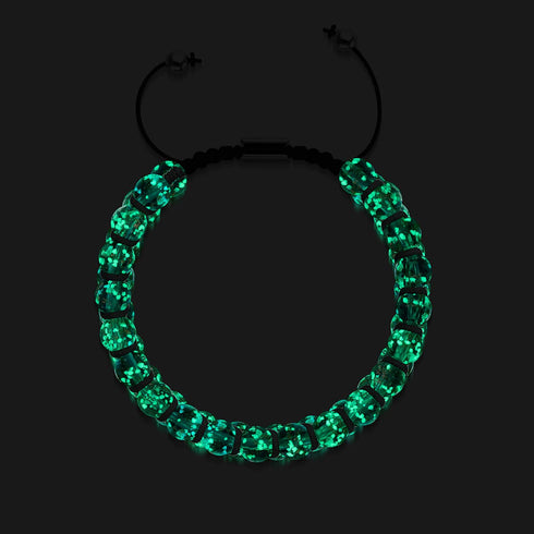 embruns océaniques | Sarcelle x Evergreen | Bracelet Verre Double Luciole