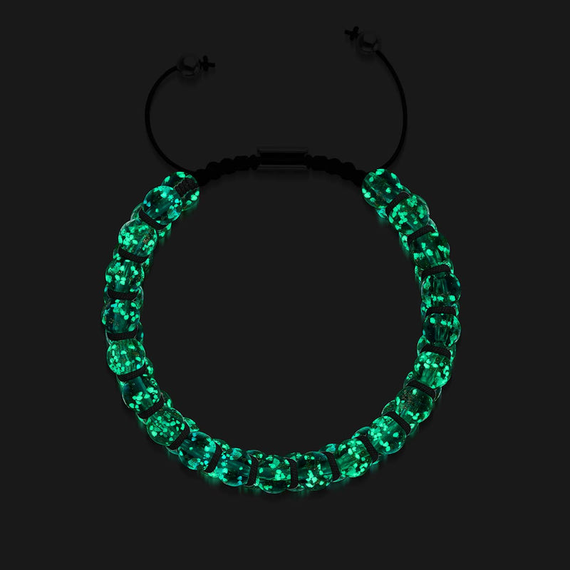 embruns océaniques | Sarcelle x Evergreen | Bracelet Verre Double Luciole