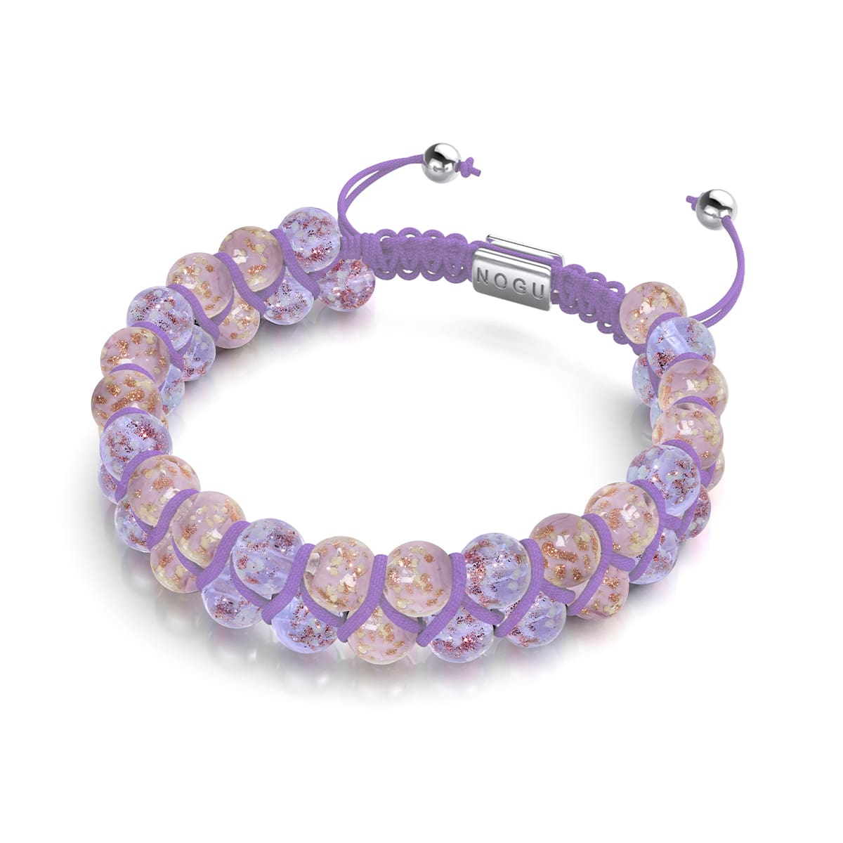 Champs violets | Pervenche x Lilas | Bracelet Verre Double Luciole