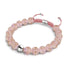 Eau de rose | Argent | Bracelet macramé verre luciole