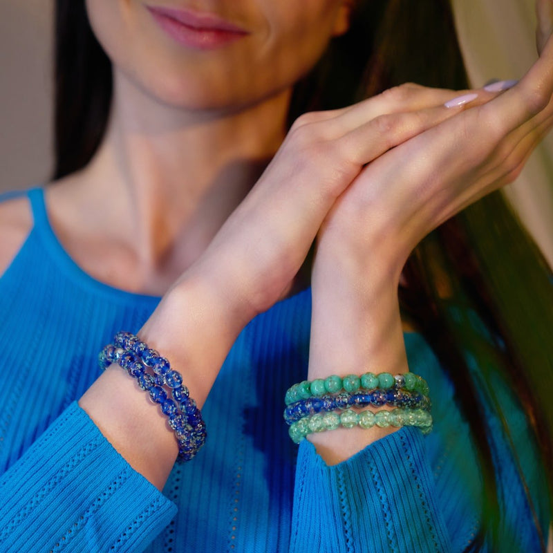 Saphir | Argent sterling .925 | Bracelet Verre Luciole