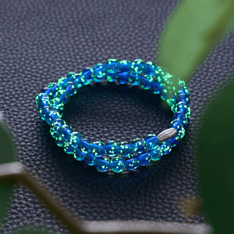 Saphir | Argent sterling .925 | Enveloppe de verre luciole