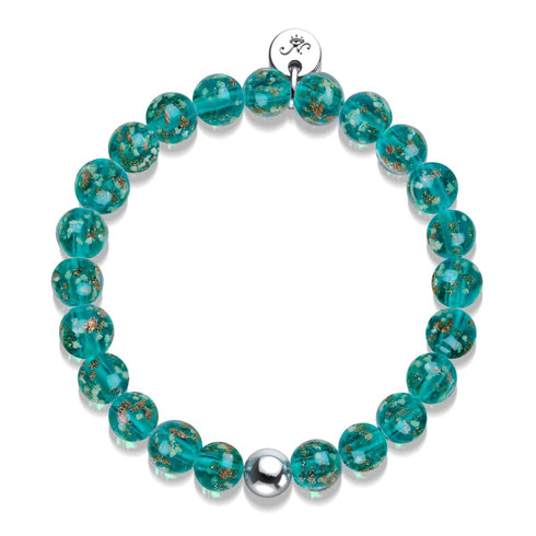 Teal | .925 Sterling Silver | Firefly Glass Bracelet