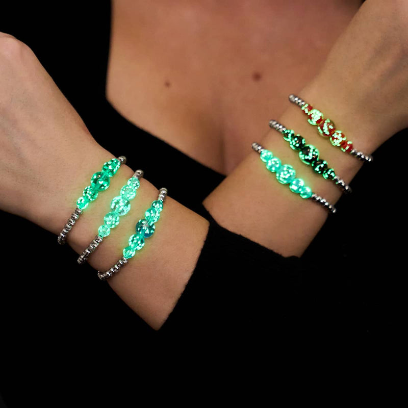 Teal | Silver | Firefly Glass Cascade Bracelet