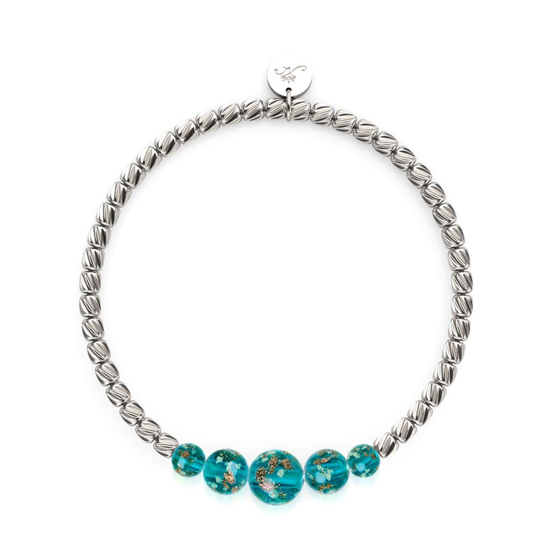 Sarcelle | Argent | Bracelet Cascade de Verre Luciole