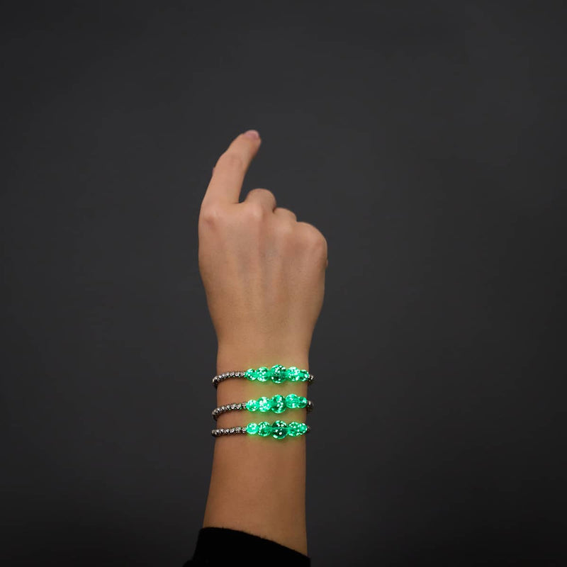 Teal | Silver | Firefly Glass Cascade Bracelet