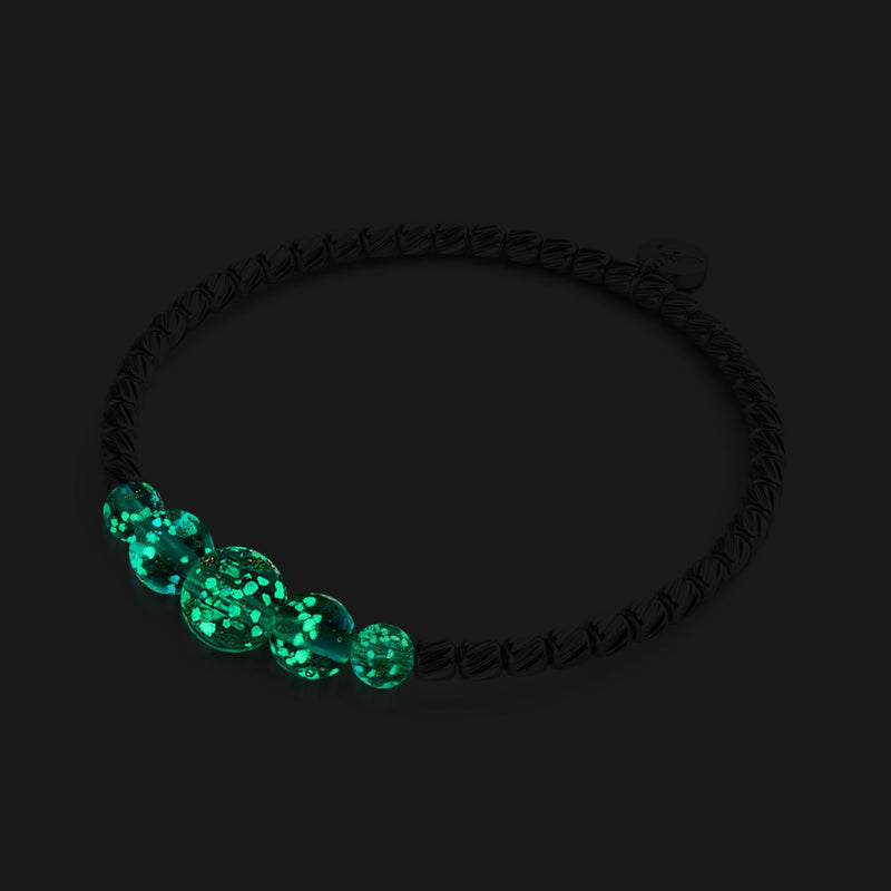 Sarcelle | Argent | Bracelet Cascade de Verre Luciole